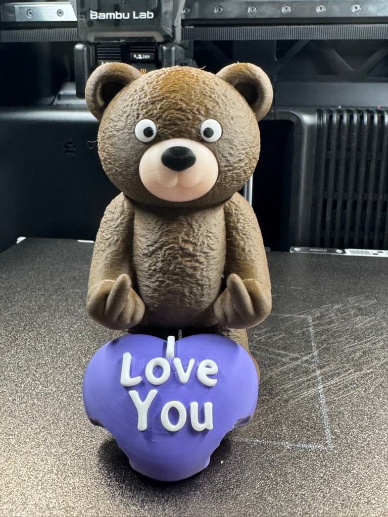 3D-printed Love You bear