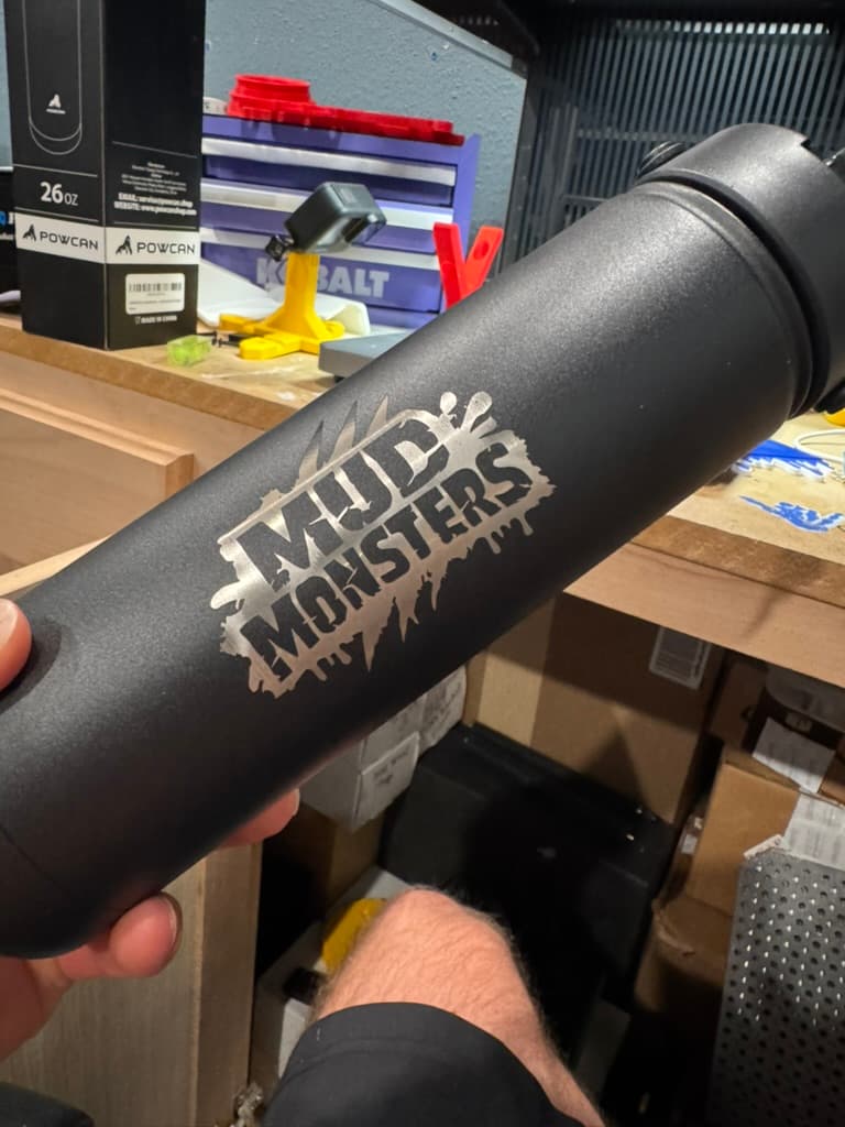 Mud Monsters engraved bottle